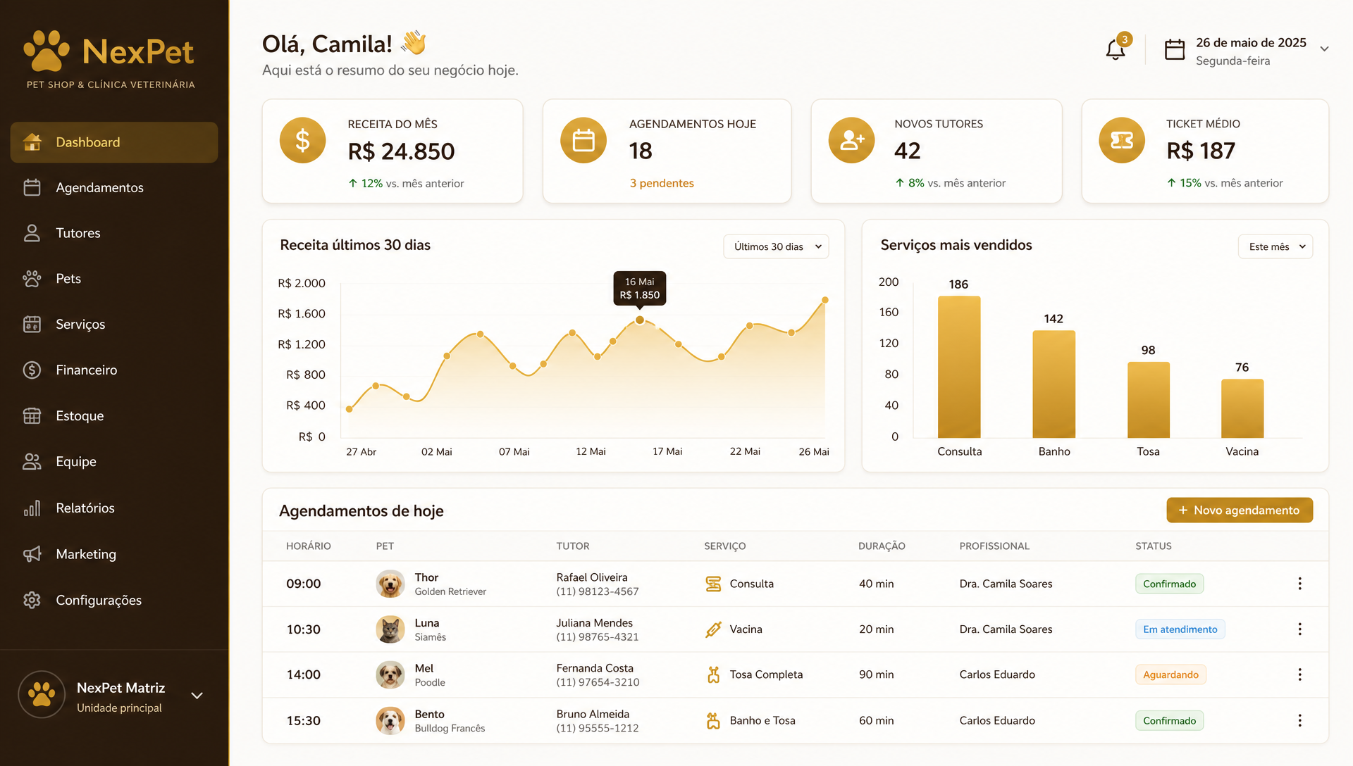 Painel do NexPet